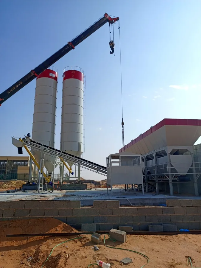 Concrete silo battery at a storage facility